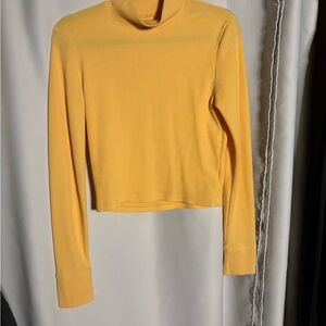 American Eagle Outfitters Yellow Ribbed Long Sleeve Top